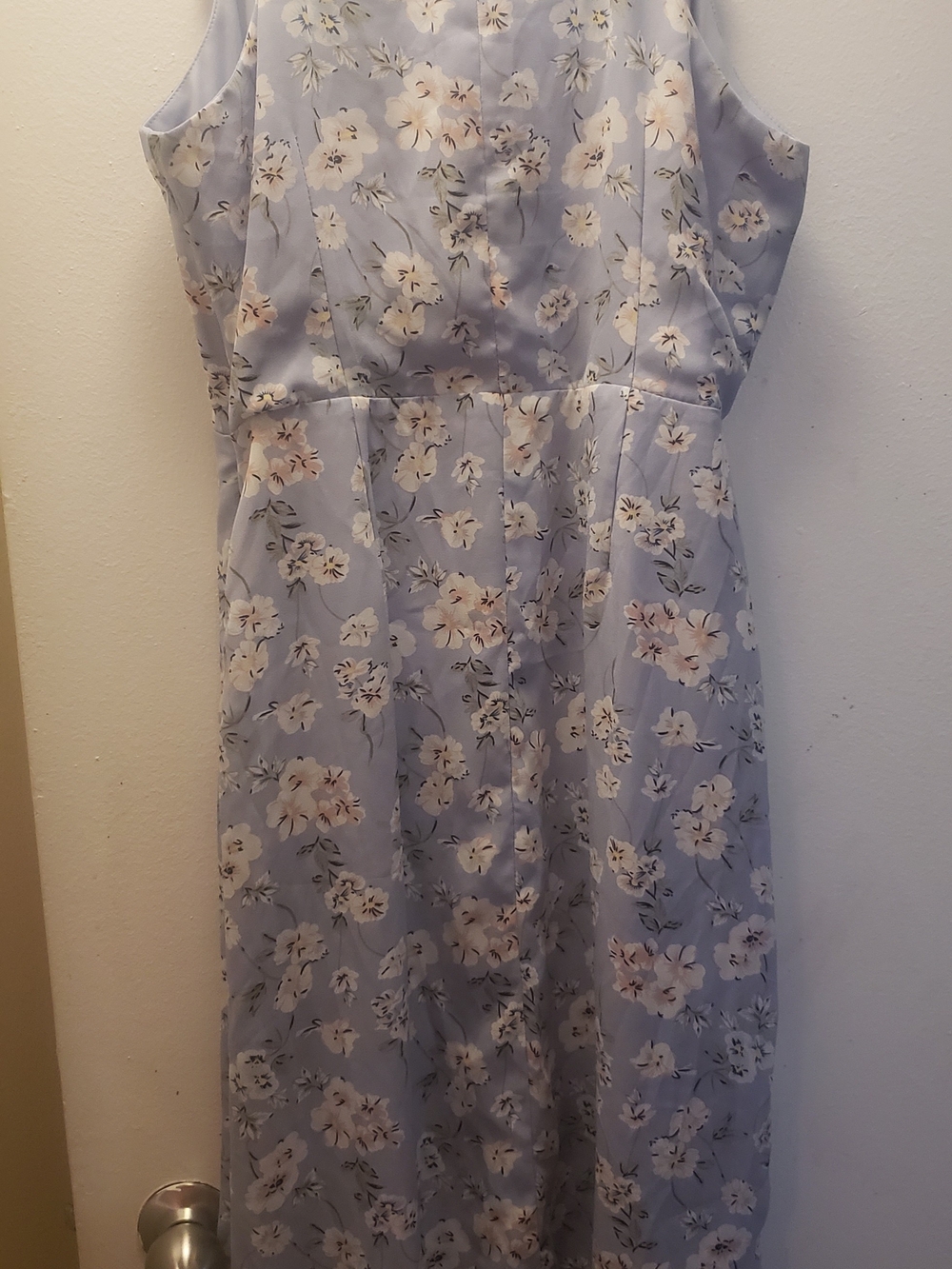 Suzy Shier Light Blue Floral Midi Dress